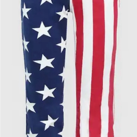 American Flag Pattern High Stretch Mid Rise Bootcut Jeans. Size XL. NWT. - Picture 9 of 10